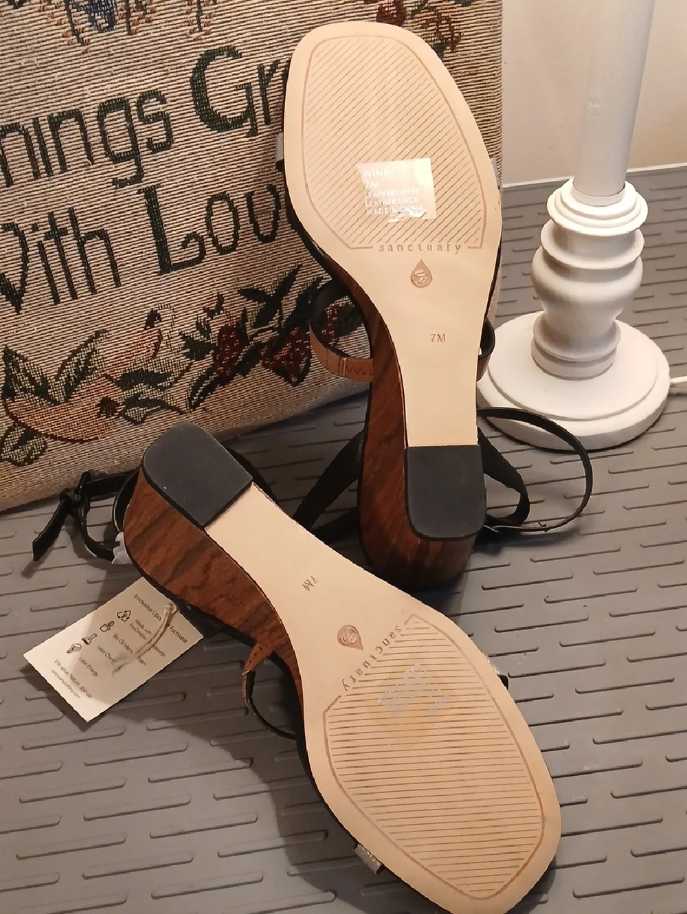 Sanctuary Wink Multi-Strap Wedge Sandals NWT Leather Sustainable Size 7M